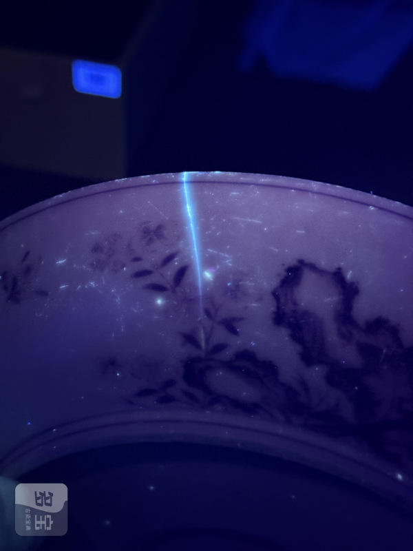 清雍正 青花牡丹花蝶纹盘 - 图12